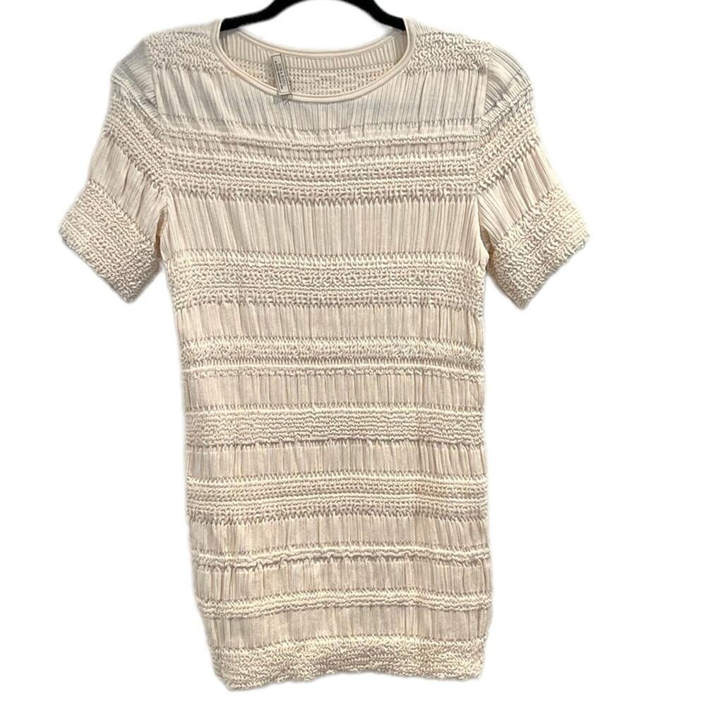 NINA RICCI Made in Italy 100% Silk Women Medium Top Blouse chain Designer Beige